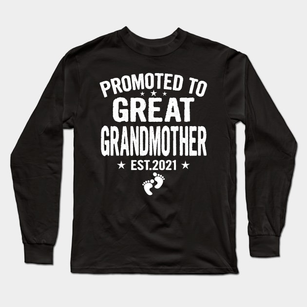 Promoted To Great Grandmother Est.2021 Long Sleeve T-Shirt by Tuyetle